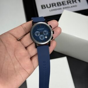 Burberry Menβs Chronograph Watch BB β Blue Dial | Rubber Strap | 7A Quality