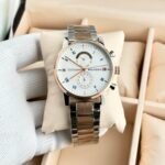 Tommy Hilfiger Watch For Men – White Dial Chronograph | Rose Gold & Silver Chain