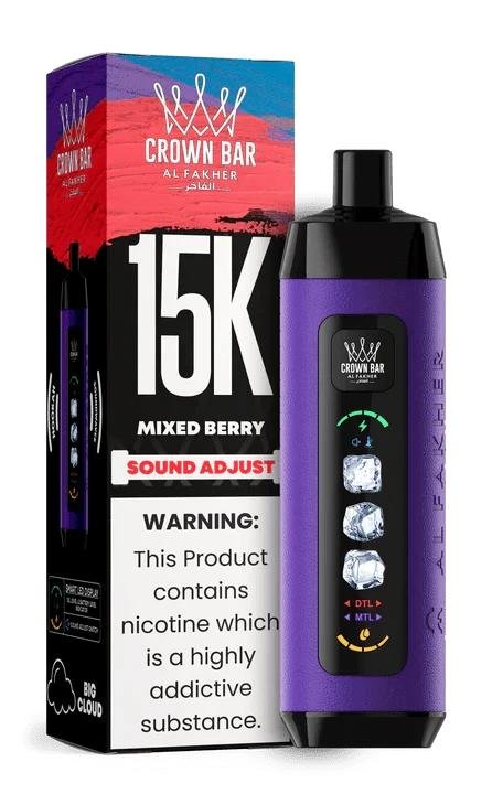 a Al Fakher Crown Bar 15000 Ice Adjust Disposable Vape Mixed Berry