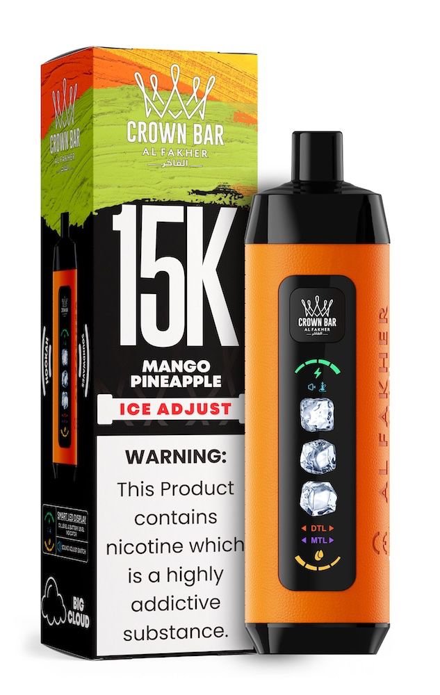 seee Al Fakher Crown Bar 15000 Ice Adjust Disposable Vape Mango Pineapple