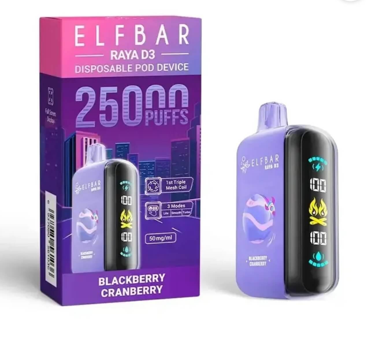 Elfbar D3 25000 Blackberry Cranberry Disposable Vape