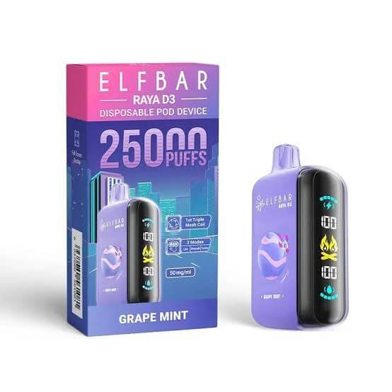 Elfbar D3 25000 Grape Mint Disposable Vape